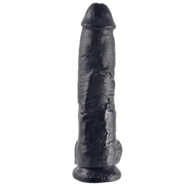 King Cock - Realistyczne Dildo Z Żołędziem Jądrami I Żyłkami 25 CM Czarny